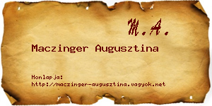 Maczinger Augusztina névjegykártya